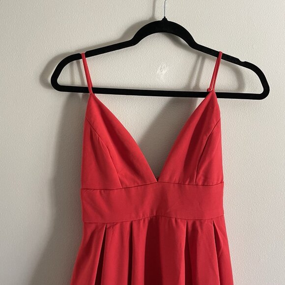 Lulus Women XS Red Pockets Here For The Party Sleeveless Mini Skater Dress NWT - Picture 4 of 12